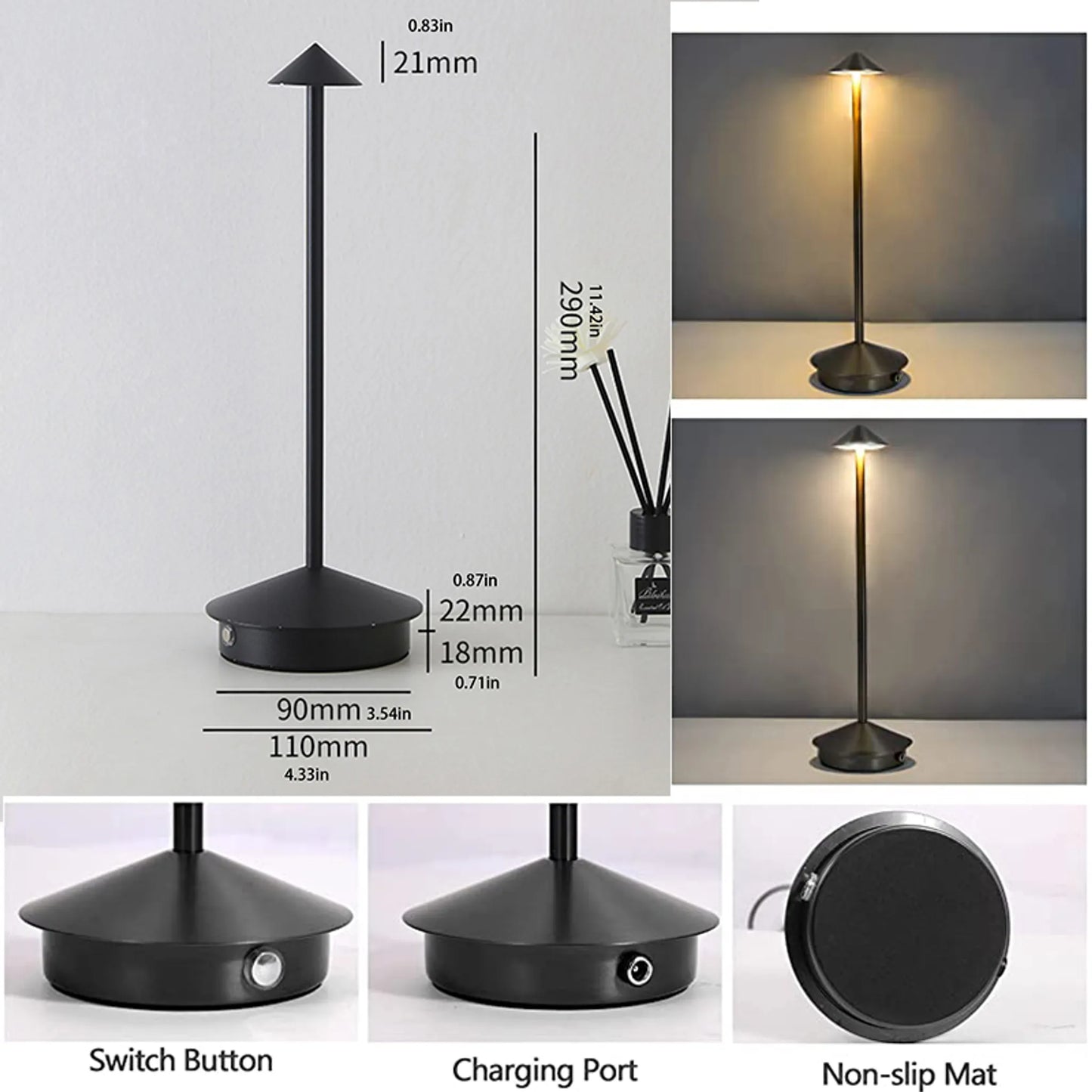 Dünne Kabellose Tischlampe